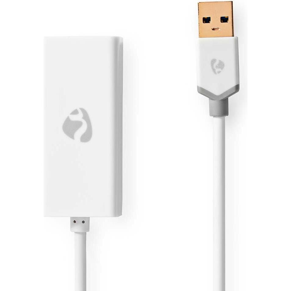 Thumbnail - Nedis USB-A Adapter USB 3.2 Gen 1 USB-A Stecker RJ45 Buchse 1 Gbps 0.20 m Rund Vergold (U/FTP, CAT7, 0.20 m), Netzwerkka...