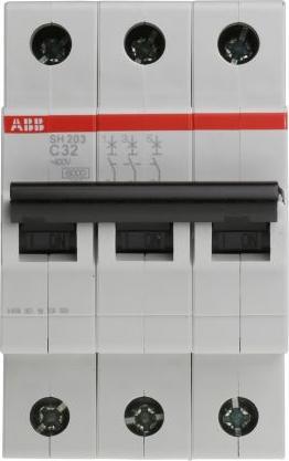 Actual product image ABB SH200 MCB 32A 3 Pole Type C 6kA