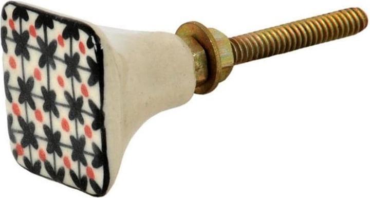 Produktbild Tranquillo Möbelgriff handgemacht, 2.7 x 2.7 cm, Weiss/Schwarz