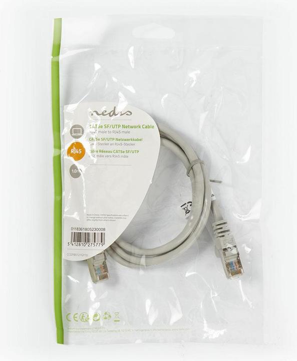 Produktbild Nedis Netzwerkkabel CAT5e SF/UTP R J45 Stecker - RJ45 Stecker (S/UTP, CAT5e, 1 m)