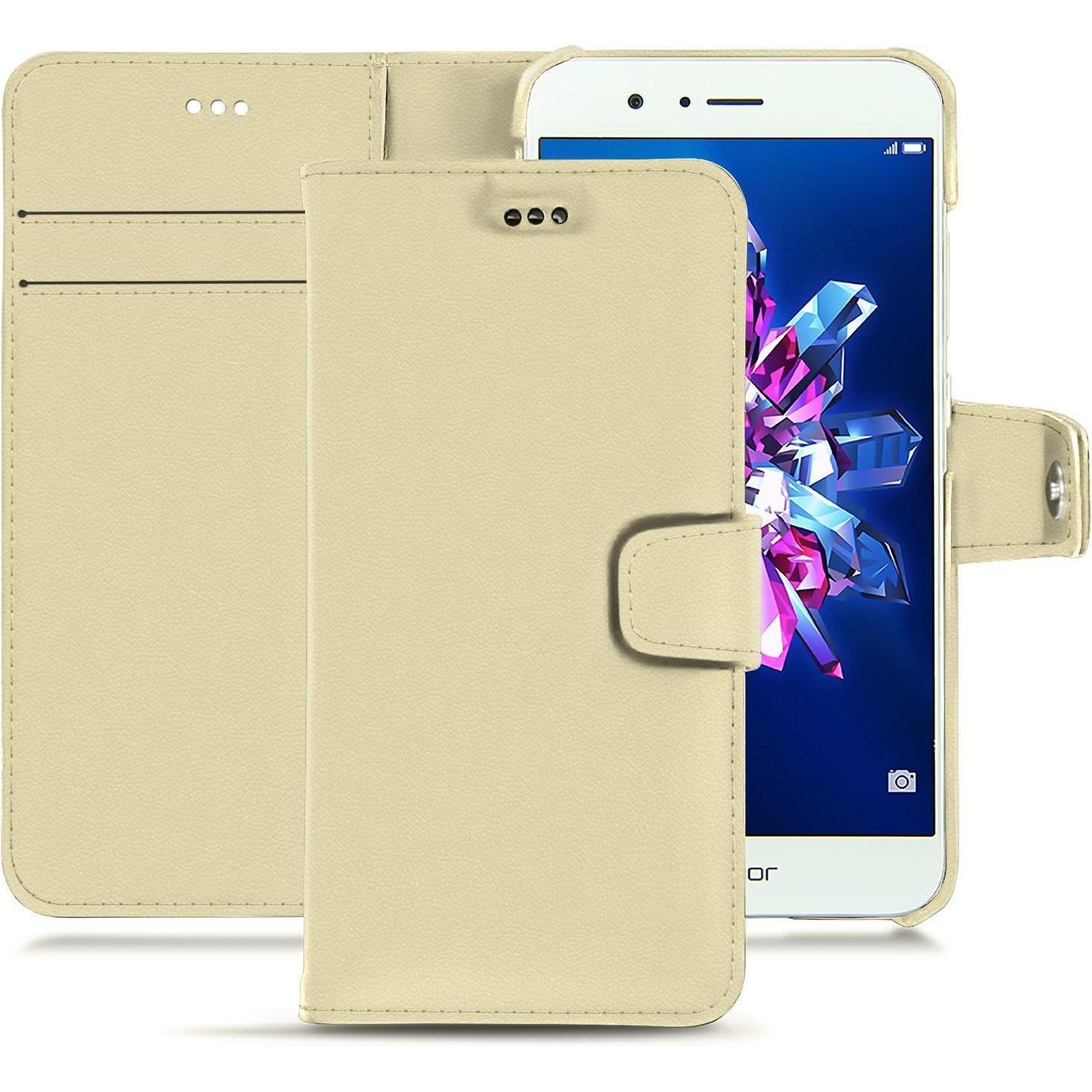 Noreve Lederschutzhülle Wallet (Honor 8 Pro), Smartphone Hülle, Beige