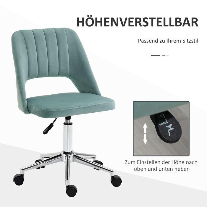 Produktbild Swisshandel24 Schreibtischstuhl, Höhenverstellbar Homeoffice Stuhl ohne Armlehne, Grün