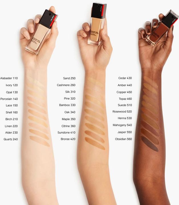 Actual product image Shiseido Synchro Skin Radiant Lifting Foundation SPF 30 Medium-to-Full Buildable Coverage 1.01 Fl Oz (Mahogany 540, reddish undertone)