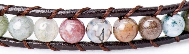 Actual product image Balibay Mondo (16 cm, Moss agate, Gemstone, Agate, Wood)