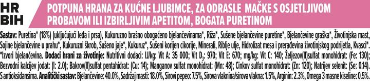 Nährwerte und Zutaten Pro Plan Cat Delicate Truthahn & Reis (Adult, 1 Stk., 10000 g)