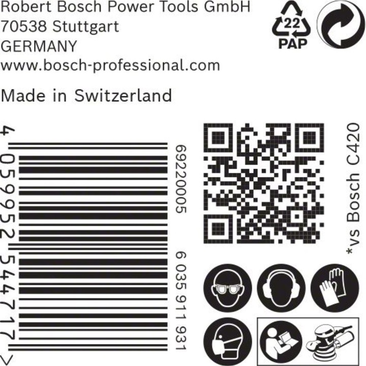 Actual product image Bosch Professional Zubehör EXPERT C470 Sandpaper multi-hole for random orbital sander, 125 mm, G 320, 50 pcs. (320)