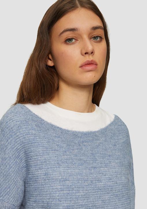 Produktbild s.Oliver Strickpullover Melierter Pullover mit überschnittener Schulter (S)