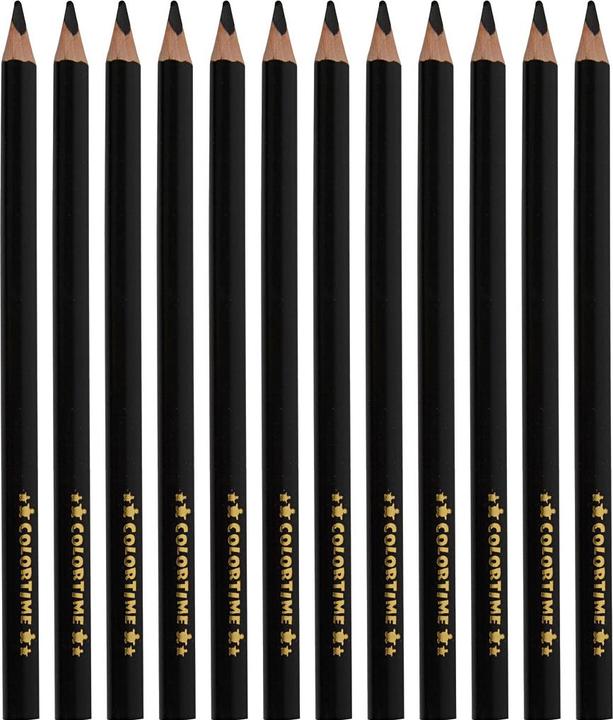 Image du produit Creativ Company Driehoekige Jumbo Kleurpotloden - Zwart, 12st. (12 x)