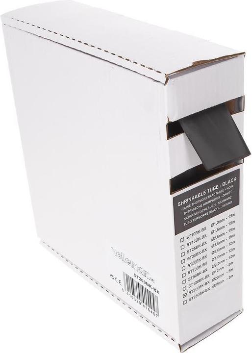 Actual product image Velleman SHRINKABLE TUBE 2:1 - 20.0mm - BLACK - 5m - BOX (1 x)