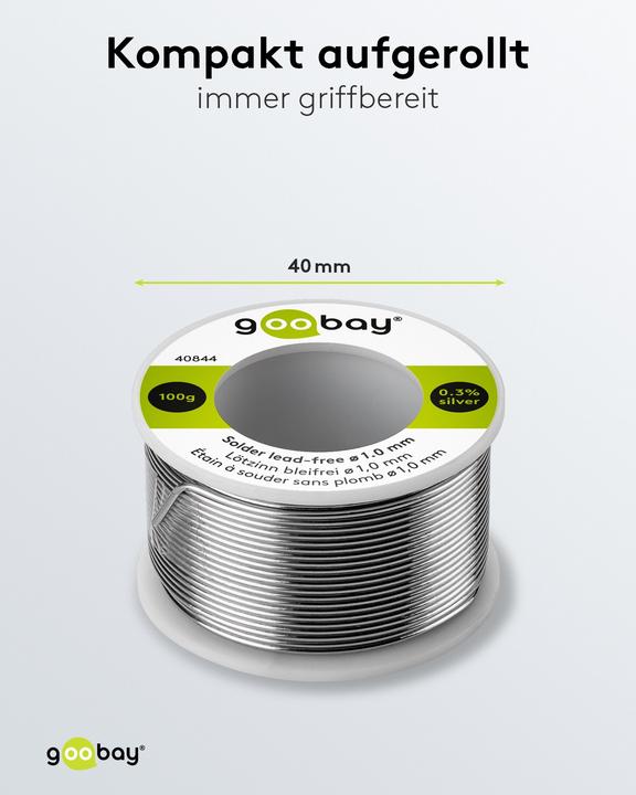 Actual product image Goobay Professional lead-free solder, ø 1.0 mm, 100 g (Solder)