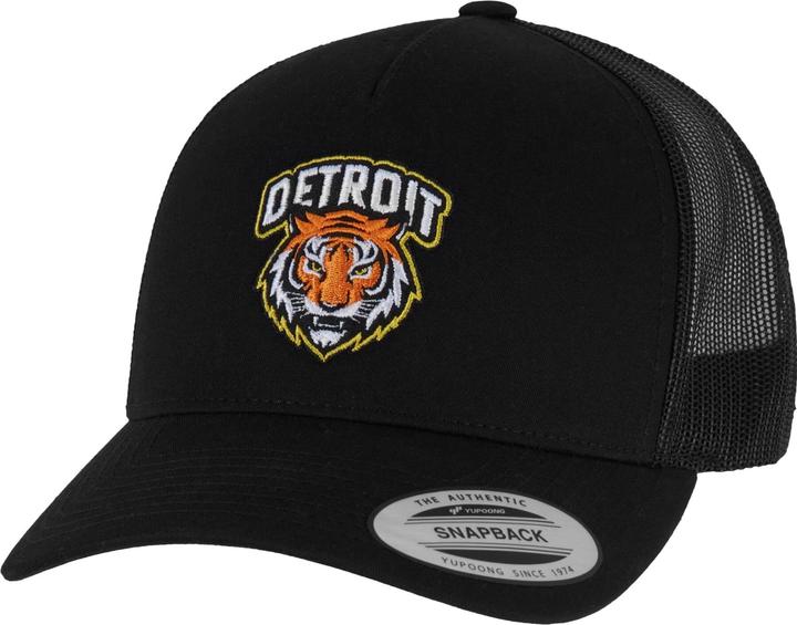 Actual product image Mister Tee MisterTee Detroit Tiger Head Patch 5-Panel Retro Trucker Cap - 186929 (One size)