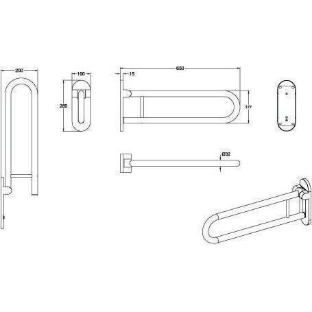 Thumbnail - Villeroy & Boch, Handtuchhalter + Handtuchhaken, V&B Klappgriff ViCare Funktion weiss 650mm