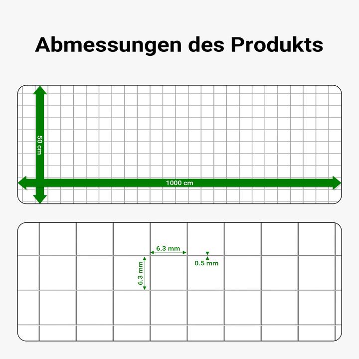 Produktbild Wiltec Volierendraht 0,5x10m Hasendraht 6,3mm Maschenweite Hühnerdraht Voliere (10 m)