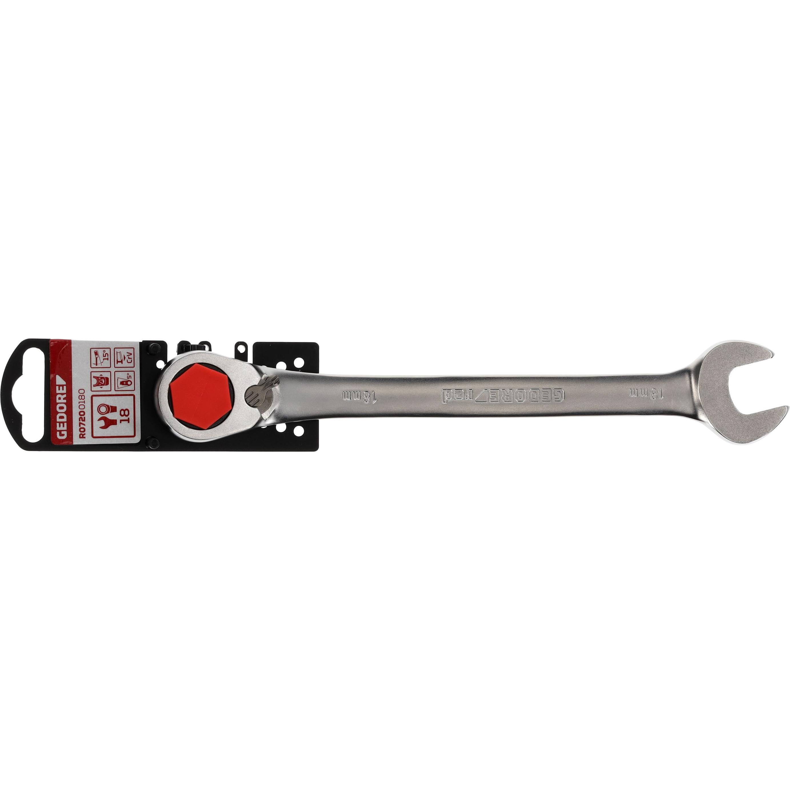 Gedore Red, Schraubenschlüssel, red R07200180 Ringratschenmaulschlüssel Rechts/Links SW18 mm 238 mm (18 mm)