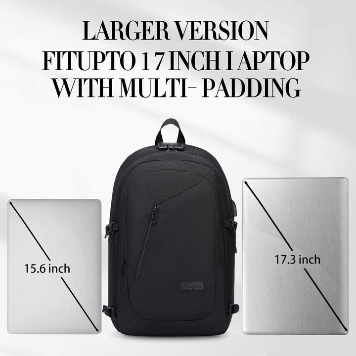 Actual product image Wenig Laptop-Rucksack mit USB-Port, Gepäckgurt
