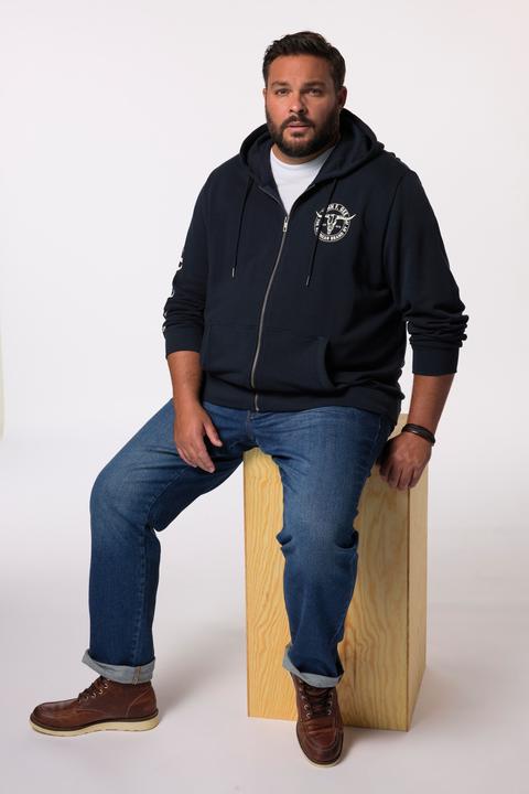 Image du produit John F. Gee Sweat-shirt à capuche, poche kangourou, imprimé sur les manches - jusqu'au 8 XL (6XL)