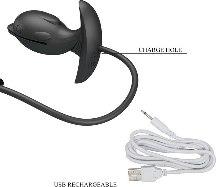 Actual product image Pretty Love Inflatable & Rechargeable Dolphin Anal Plug