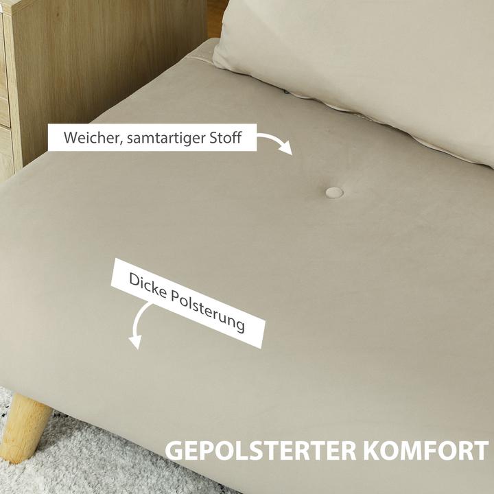 Produktbild Homcom Schlafsofa Polyester, Stahl Beige (2-Sitzer)