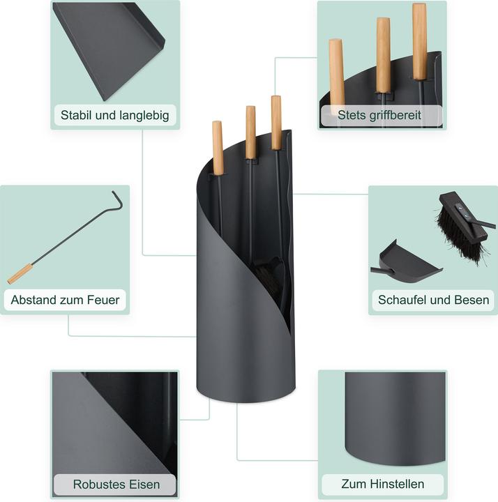 Actual product image Relaxdays 4-tlg. Kaminbesteck-Set (57 x 20 cm)