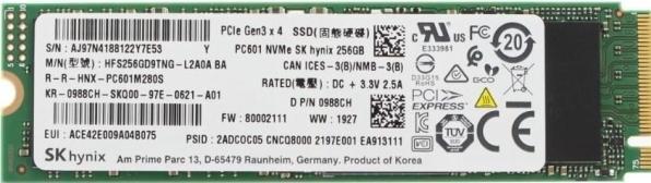 Actual product image Lenovo SSD M.2 PCIe NVMe FRU SSD (256 GB, M.2 2280)