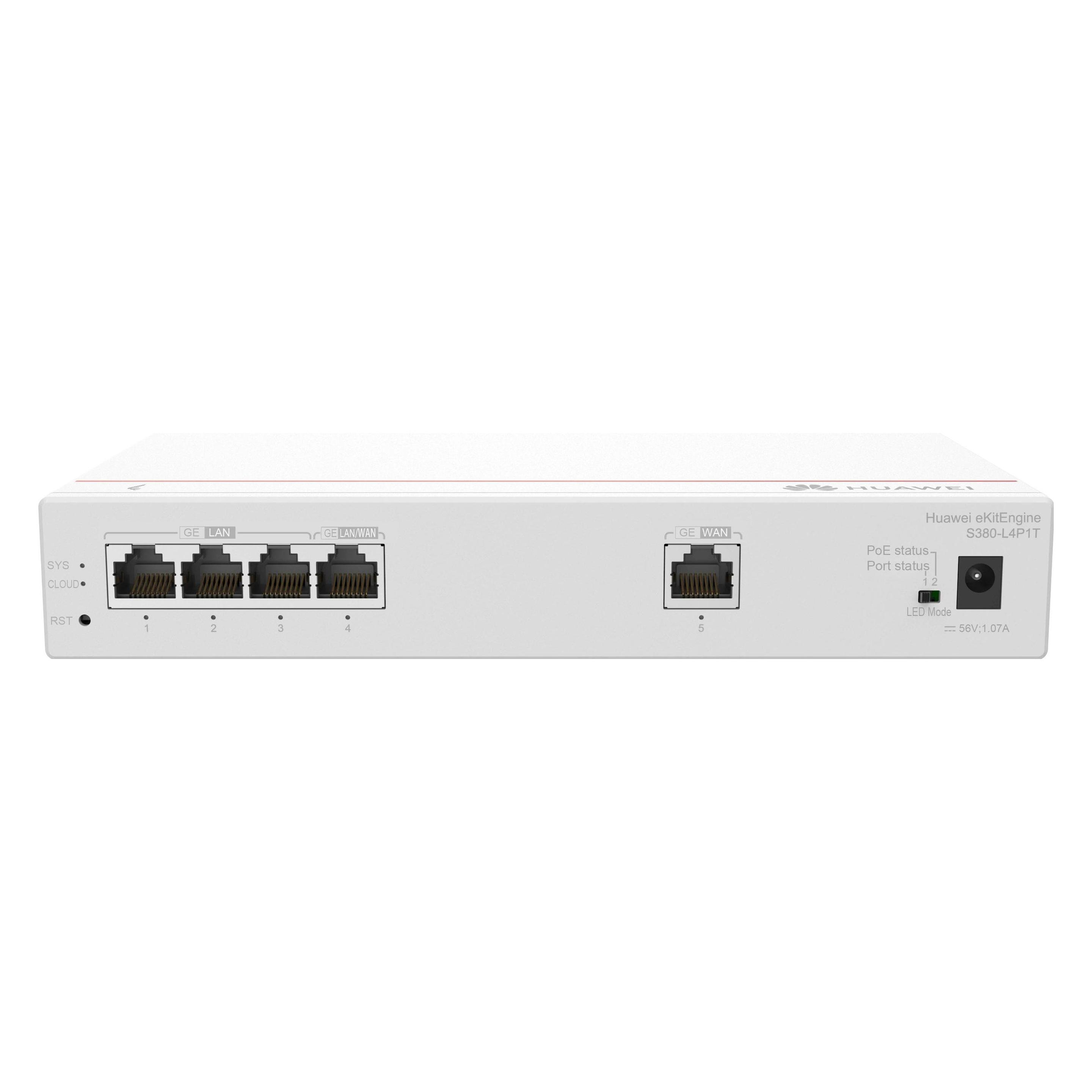 Huawei eKit Gateway S380-L4P1T (4 Ports), Netzwerk Switch, Grau