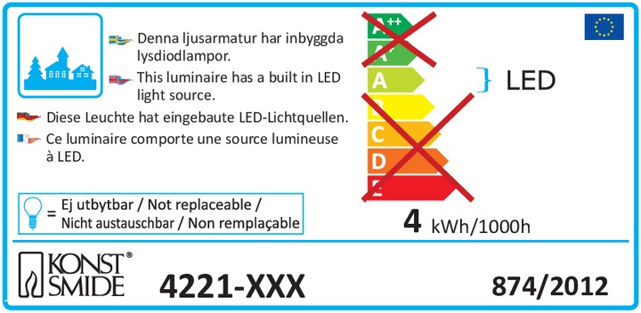 Etichetta energetica Konstsmide Calendario dei paesaggi a LED Babbo Natale