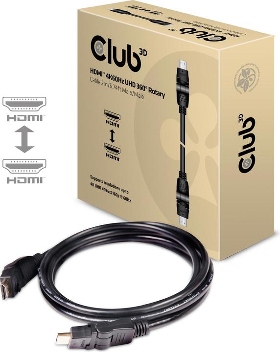 Immagine prodotto Club 3D HDMI (Typ A) — HDMI (Typ A) (2 m, HDMI, 2.0)