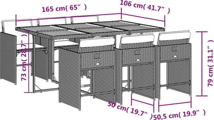 Immagine prodotto vidaXL Garten Essgruppe (106 cm)