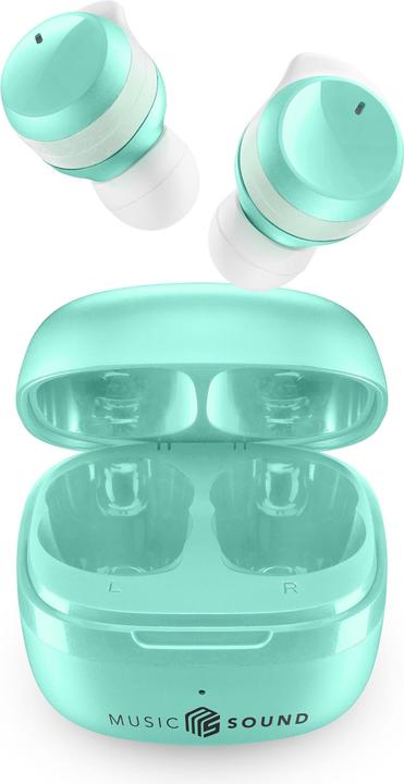 Cellularline Music Sound Flow Auricolare Wireless In-ear Musica e Chiamate Bluetooth Verde (Nessuna soppressione del rumore, 25 h, Senza fili)