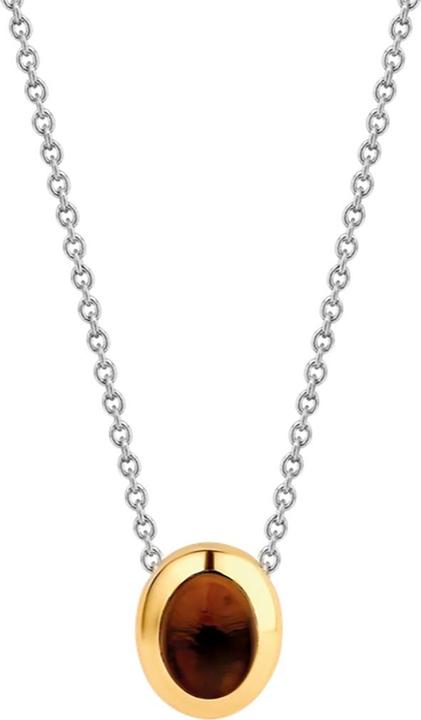 Ti Sento Milano Collier mit braunem Crystal vergoldet 3928TB/42 (925 Sterling Silber, 48 cm)