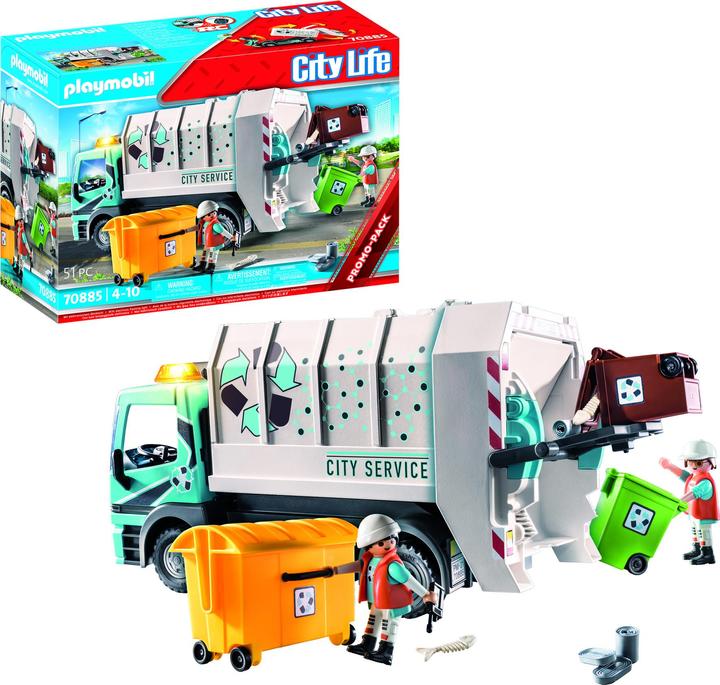 Immagine prodotto Playmobil 70885 Camion dei rifiuti con luce lampeggiante (70885, Playmobil City Life)