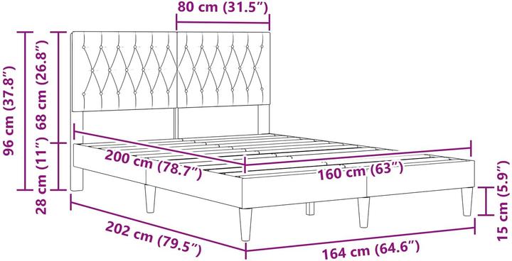 Image du produit vidaXL Modernes Bett (160 x 200 cm)