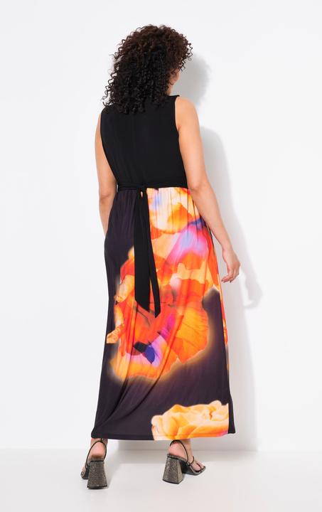 Produktbild Ulla Popken Maxikleid, XL-Blüten, A-Linie, V-Ausschnitt, ärmellos (54)