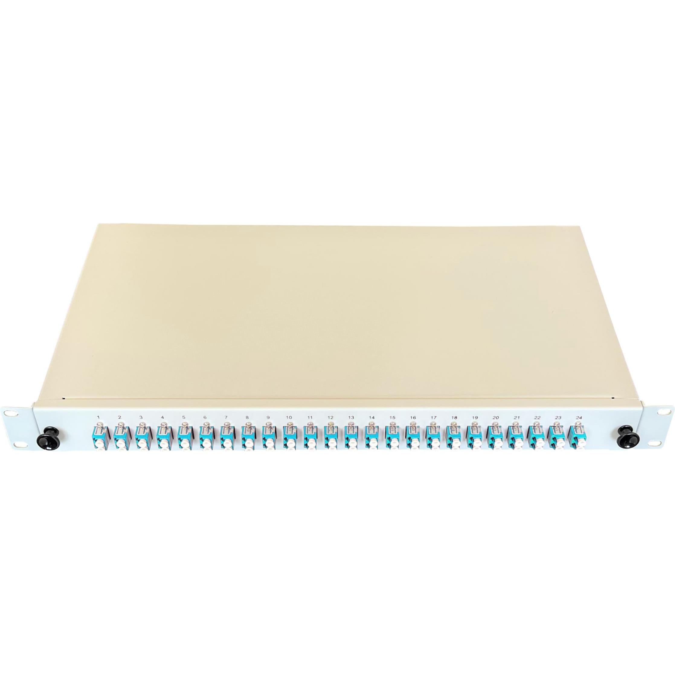 Paschke Spleissbox/Patchpanel 48,30cm (19") 24xLCd OM3 AQUA 442405-4K-24SA, Server Zubehör, Grau