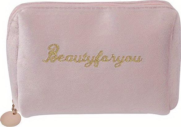 Only-Bags.Store Weicher Buchstabe Stickerei Mini-Kosmetiktasche, Reissverschluss solide Farbe niedlich Make-up-Münze