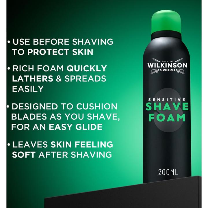 Immagine prodotto Wilkinson Schiuma da barba Sensitive 200 ml (200 ml, Gel da barba)