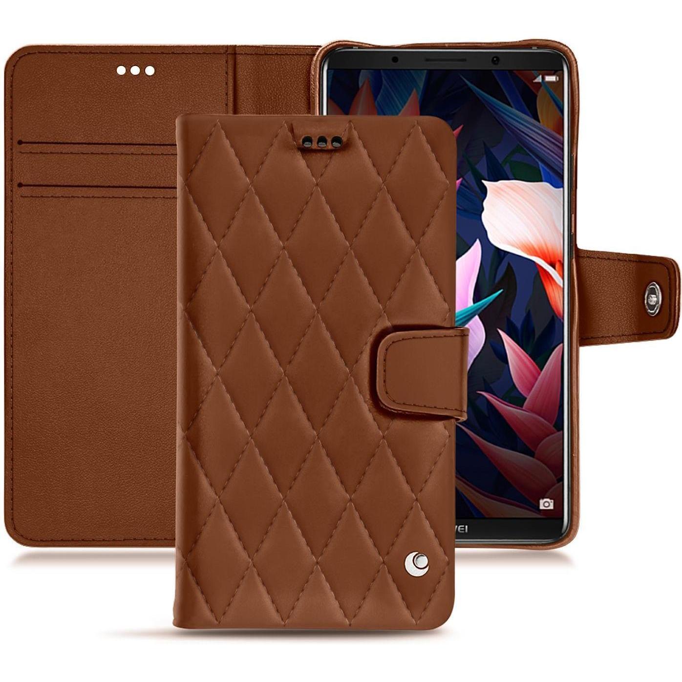 Noreve Lederschutzhülle Wallet (Huawei Mate 10 Pro), Smartphone Hülle, Braun
