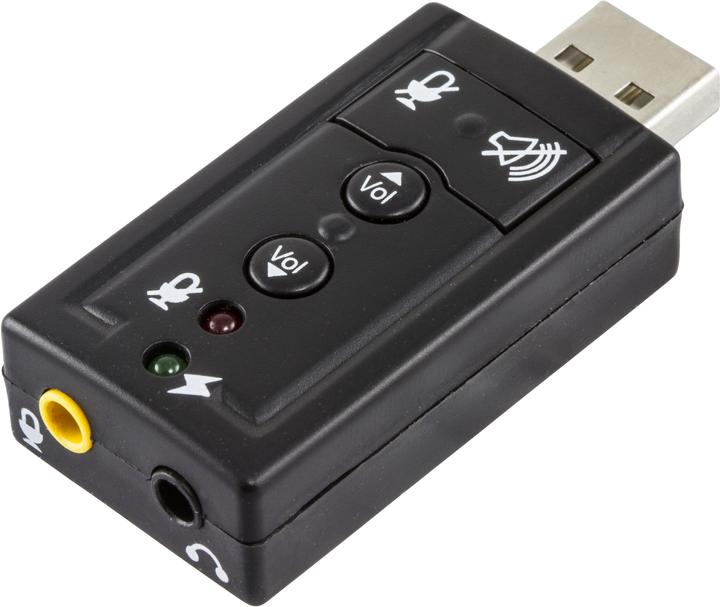 Deltaco UAC-03 - 2.0 Canali - USB - 3.5 mm - Pulsanti - Nero - Windows 7,Windows Vista (USB)