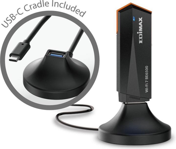 Produktbild edimax WL-USB EW-7822UBE BE6500 Mini Wi-Fi 7 USB inkl. Dock. (USB 3.1)