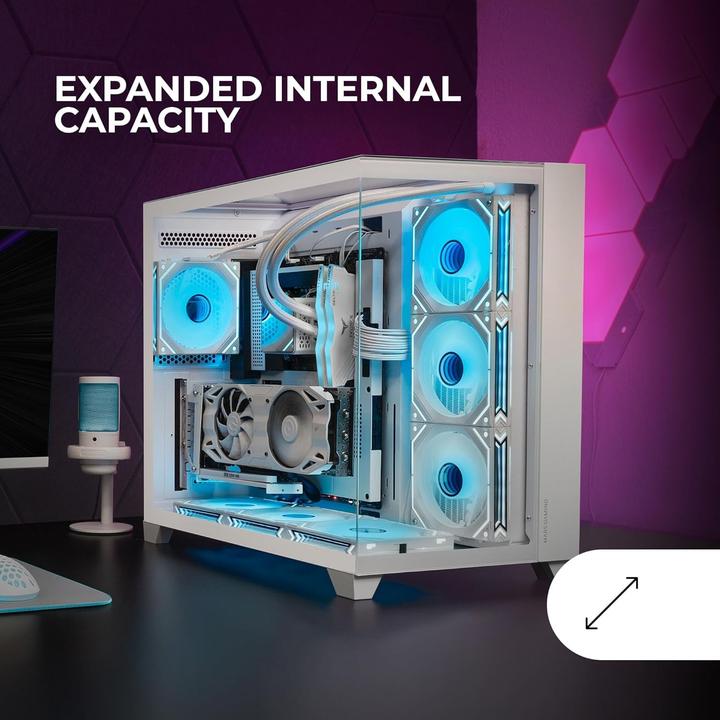 Actual product image Mars Gaming Boitier Moyen Tour Atx Mc-3c RGB Avec Panneaux Vitrés (Blanc) (ATX, mATX, Mini-ITX)