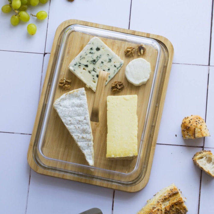 Image du produit Pebbly Boîte à fromage avec couvercle en verre