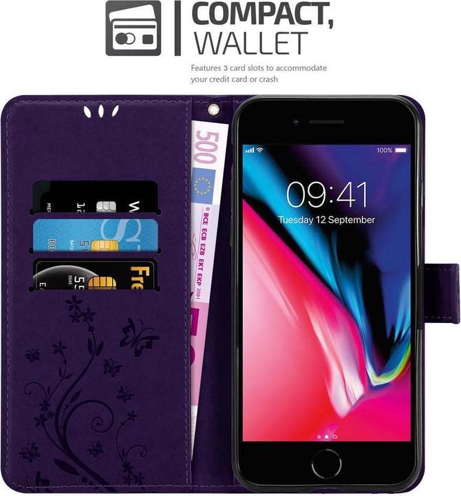 Immagine prodotto Cadorabo Copertina del libro di fiori (Apple iPhone 7, Apple iPhone 8, Apple iPhone SE (seconda generazione), Apple iPhone SE (terza generazione))