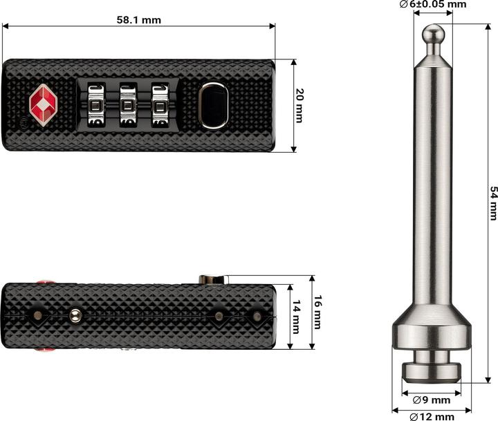 Immagine prodotto Wiltec Waffenkoffer Zahlenschloss Kofferschloss Gewehrkoffer Vorhängeschloss