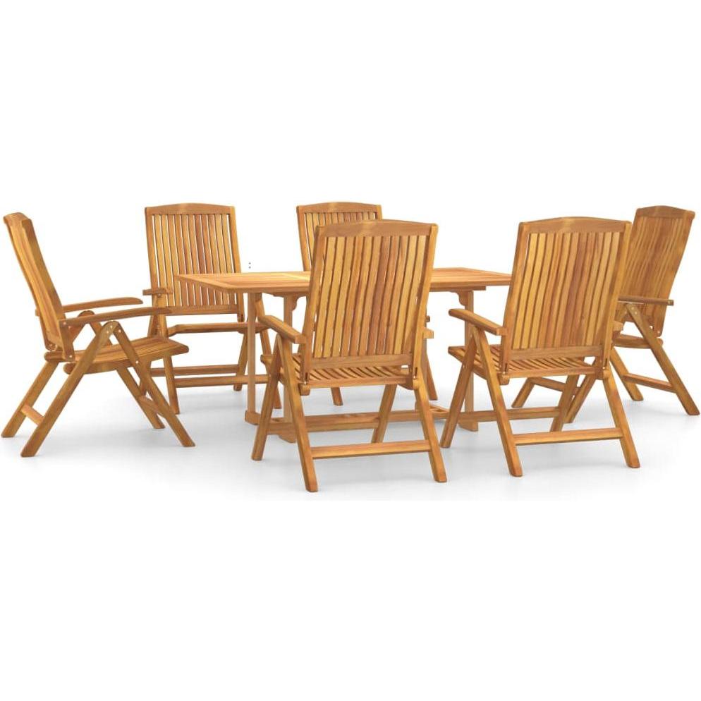 Thumbnail - VidaXL, Gartentisch + Balkontisch, 7-tlg. Garten-Essgruppe Massivholz Teak,Material: Fein (150 cm)