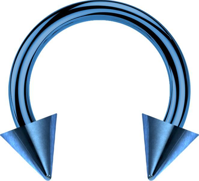 Produktbild Star Piercing Micro Circular Barbell dunkelblau mit zwei Cones (ohne Messing, Chirurgenstahl 316L)