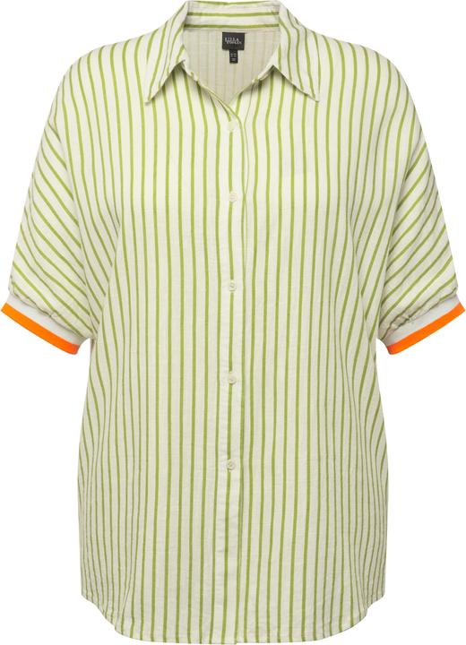 Immagine prodotto Ulla Popken Camicia dal taglio oversize in misto lino con collo da camicia e mezze maniche (50, 52)