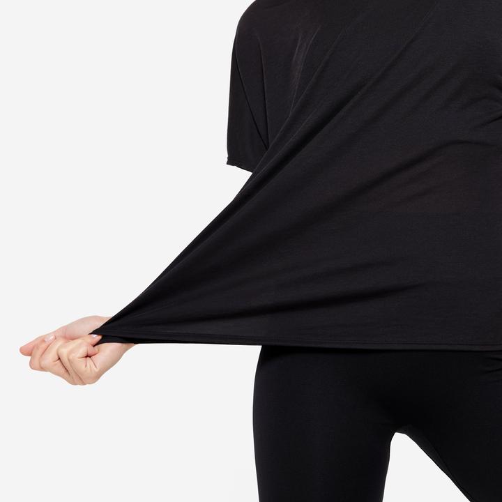 Produktbild Domyos Tanz-Shirt Damen kurzarm fliessend Modern Dance - schwarz (M)