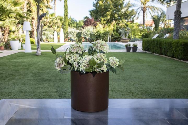 Actual product image Newgarden HORTENSIA 40 flower pot, tub large round ø40x40cm bronze 40L with water reservoir outdoor (40 x 40 cm)
