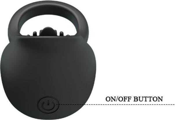 Actual product image Pretty Love Vibrating Cock Ring With Black Tongue (9.80 cm)