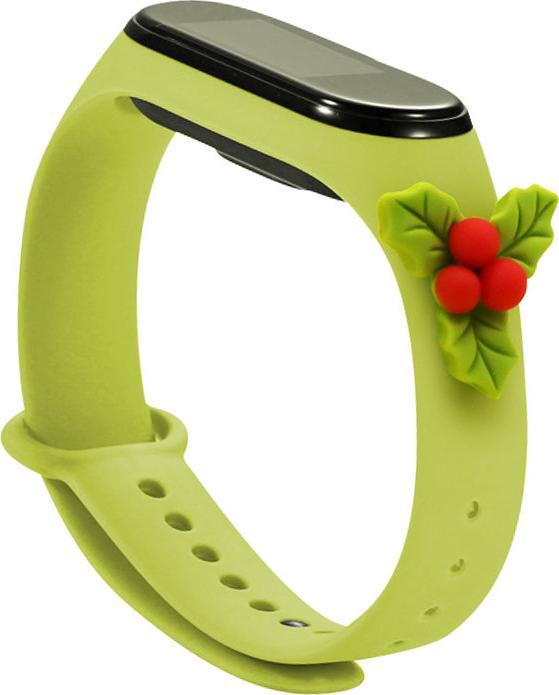 Hurtel Strap Xmas Wristband for Xiaomi Mi Band 4 / Mi Band 3 Christmas Silicone Strap Bracelet Green (Mistl (Plastic)